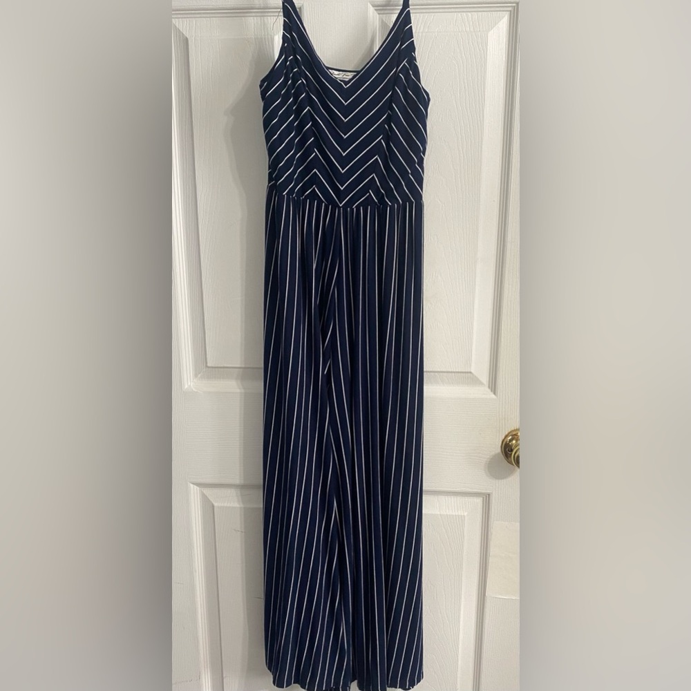 JUST FOR YOU Navy Striped Women's Jumpsuit